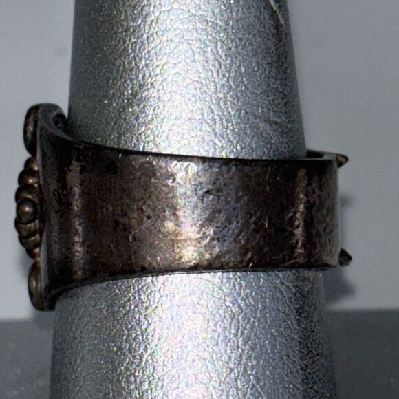 VIntage sajen silver wrap ring blue topaz semi precious stone Sz 8 - Picture 4 of 11